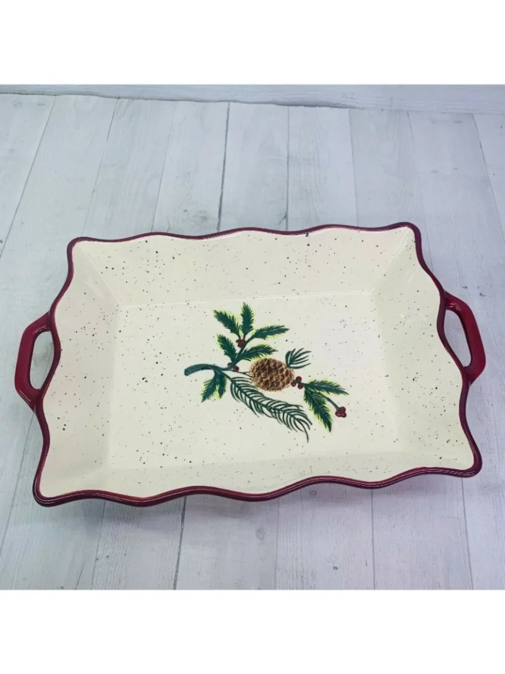 Hobby Lobby CHRISTAMAS TRADITION 2013 Rectangle Speckled Large 4 Qt Baking Pan